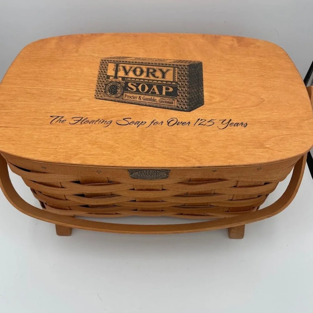 Peterboro Basket Co Ivory Soap 125th Anniversary Basket Brown Woven Wood 2004
